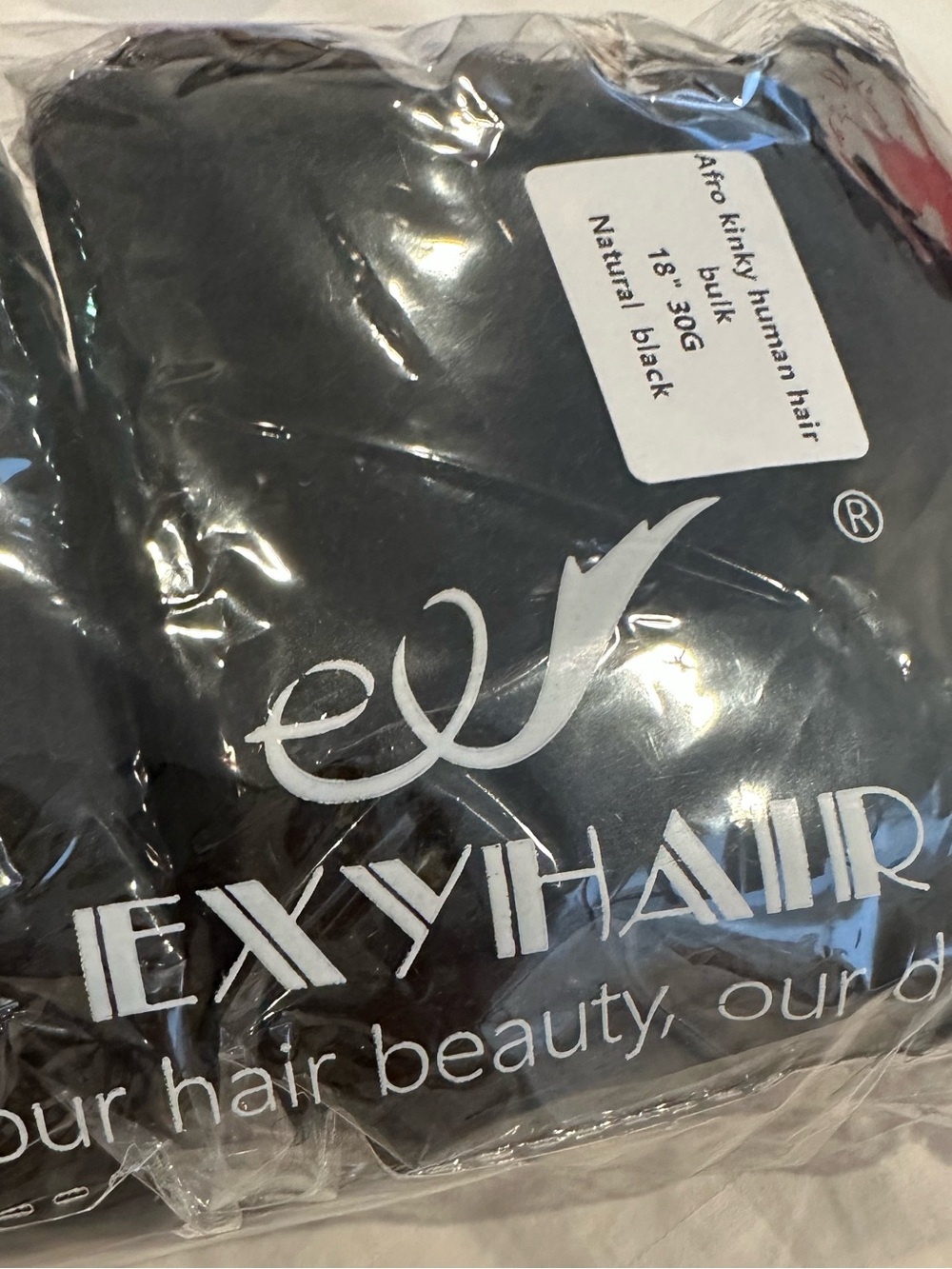 Exyhair Afro Kinky Himan Hair 18” 30G Natural Black